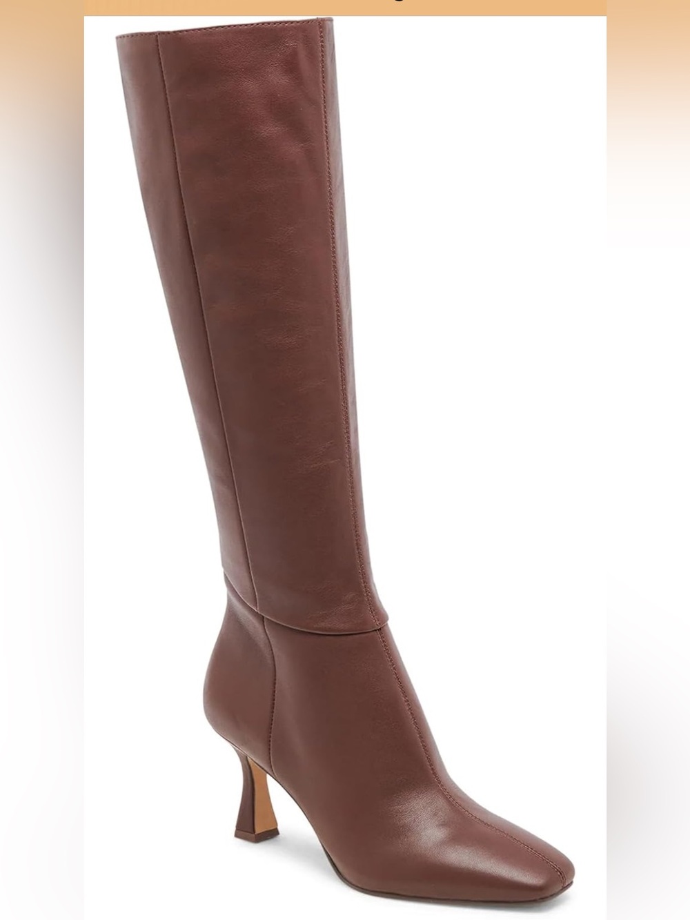 Vomira Women's Tall Brown Leather High-Heel Boot